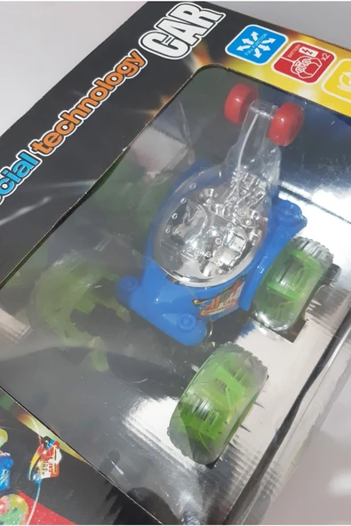 Renkli Çiçekler Uzaktan Kumandalı Işıklı Müzikli 360 Derece Dönebilen Akrobat Araba - 2