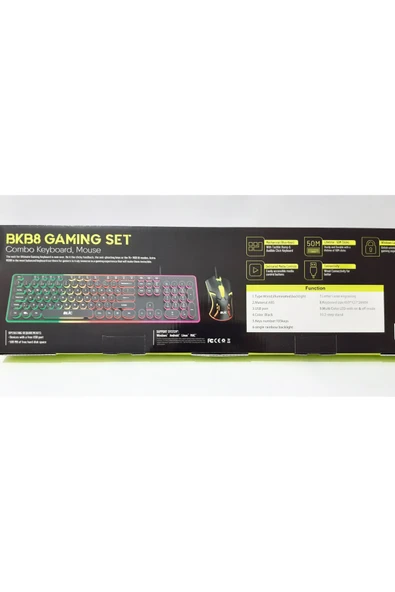 Renkli Çiçekler Klavye Oyun Klavyesi ve Mouse Set - 2