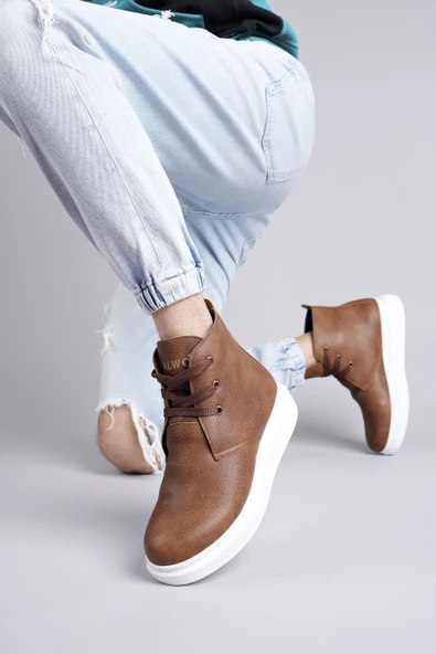 ET207 Oslo Bağcıklı Cilt Erkek Günlük Spor Bot BT - Taba - Resim 3