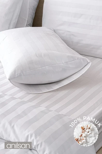 2'li Çizgili Yastık Kılıfı %100 Pamuk– 50x70 Cm, 83tel - 4