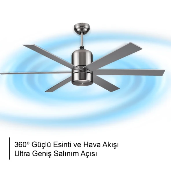 Rubenis RBT486 SLV Aydınlatmalı Tavan Vantilatörü - 3