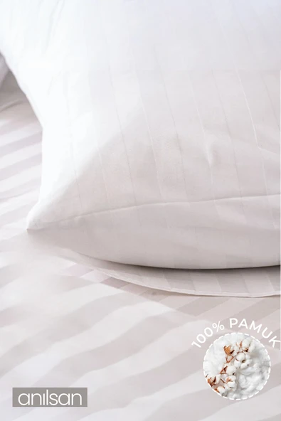 2'li Çizgili Yastık Kılıfı %100 Pamuk– 50x70 Cm, 83tel - 2
