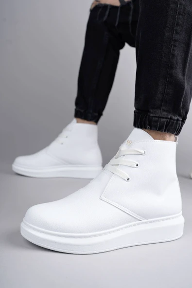 ET207 Oslo Bağcıklı Cilt Erkek Günlük Spor Bot BT - Beyaz - Resim 2