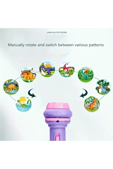 ela777 32 Desenli El Feneri Projektör Eğlenceli Erken Çocukluk Eğitimi Bilişsel Oyuncaklar El FENERi ürün görseli