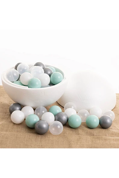 baby toys Mint-Gümüş-Beyaz-Şeffaf Havuz Topları 50'li 7 cm