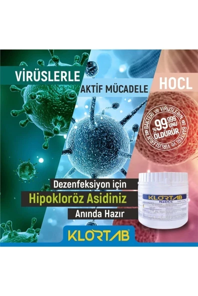 Klortab Nadcc 5 Gr X 100 Tablet - Yüksek Etkili Klor Bazlı Yer Ve Yüzey Dezenfektan Tableti - 4