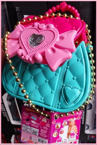 teknotrust Zincirli Makyaj Güzellik Çantası Telefon Tarak Ayna Kolye Toka Oyuncak Açılır Kapaklı Çanta - 2