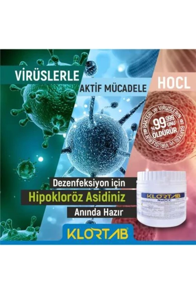 Klortab Nadcc 17.40 Gr X 60 Tablet - Yüksek Etkili Klor Bazlı Yer Ve Yüzey Dezenfektan Tableti - 2