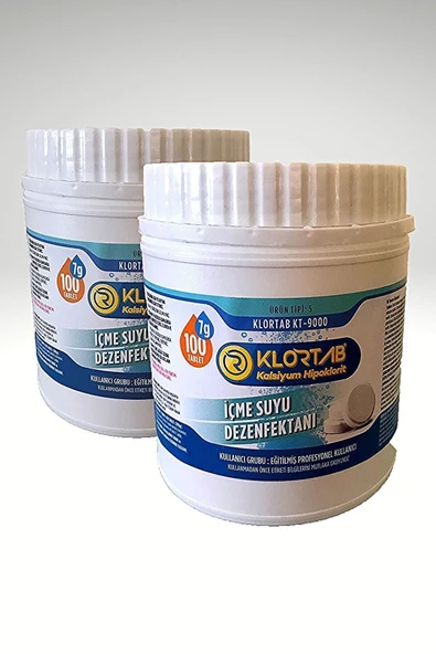 Klortab 2'Li Kalsiyum Hipoklorit Içme Suyu Dezenfektanı Kt-9000 700Gr