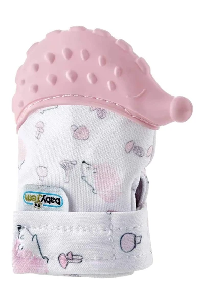 Babyjem Diş Kaşıyıcı Eldiven Kirpi Pembe