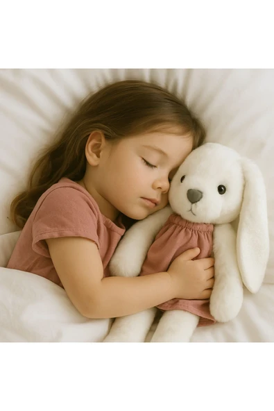 ela777 Bunny Bebek Tavşan Dekoratif Kırlent Uyku Ve Oyun Arkadaşı Peluş Oyuncak 45cm 777 Süpriz Hediyeli - 3