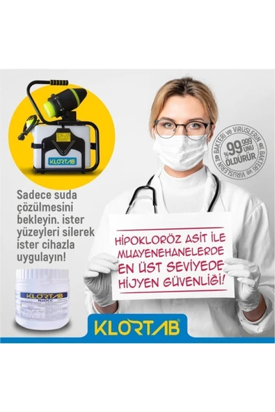 Klortab Nadcc 5 Gr X 100 Tablet - Yüksek Etkili Klor Bazlı Yer Ve Yüzey Dezenfektan Tableti - 5