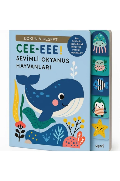 ela777 Sevimli Okyanus Hayvanları - Dokun Keşfet Rebecca Weerasekera Kitabı 10 Sayfa Uçan Fil Yayınları - 1