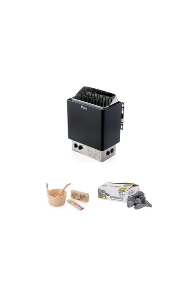 Misa Sauna Sobası Isıtıcısı 9Kw (380V) Montaja Hazır Paket Herşey Dahil