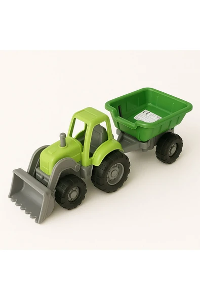 ela777 Power Workers Mini Traktör Römorklu Oyuncak Araba İş Makinesi Kepçe - 3