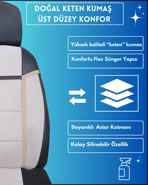 Orqide ALFA SERİSİ Opel Astra H SEDAN Model Oto Koltuk Kılıfı - 6