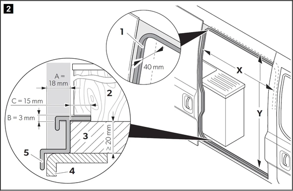 Dometic FlyTec FT200 Ducato, Boxer, Jumper Sürgülü Kapı Sinekliği - 5