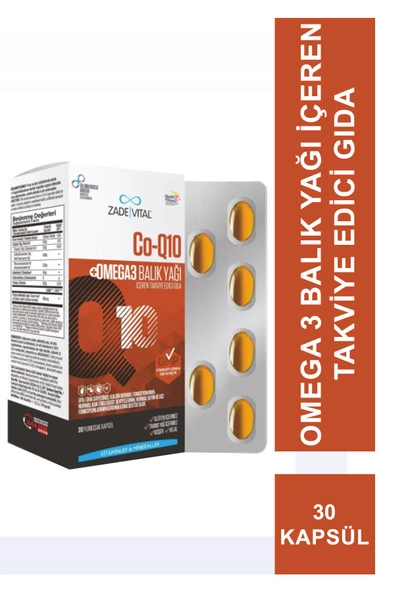 Zade Vital Co-Q10 Omega3 Balık Yağı 30 Kapsül