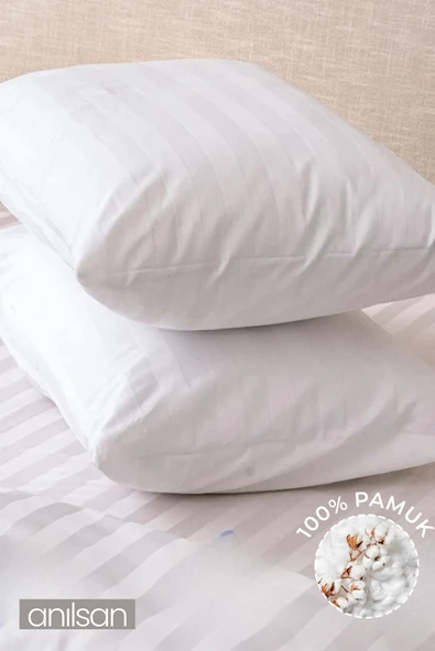 6'lı Çizgili Yastık Kılıfı %100 Pamuk– 50x70 Cm, 83tel - 3