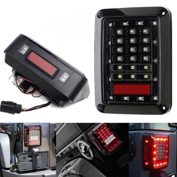 JEEP WRANGLER RUBİCON JK NOKTA LEDLİ FÜME STOP SETİ 2007-2017 - 2