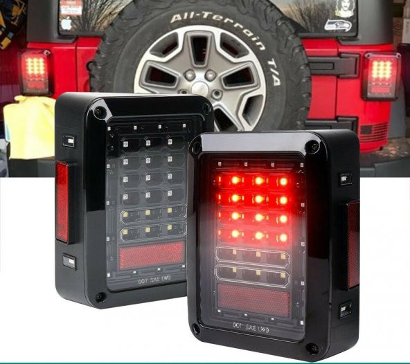 JEEP WRANGLER RUBİCON JK NOKTA LEDLİ FÜME STOP SETİ 2007-2017 - 3