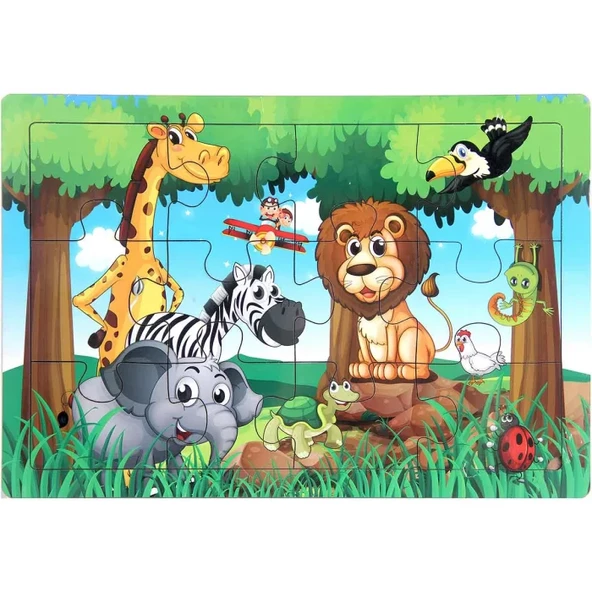 Ahşap Eğitici Puzzle 12 Parça - 4