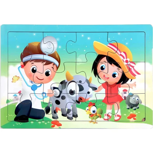 Ahşap Eğitici Puzzle 12 Parça - 2