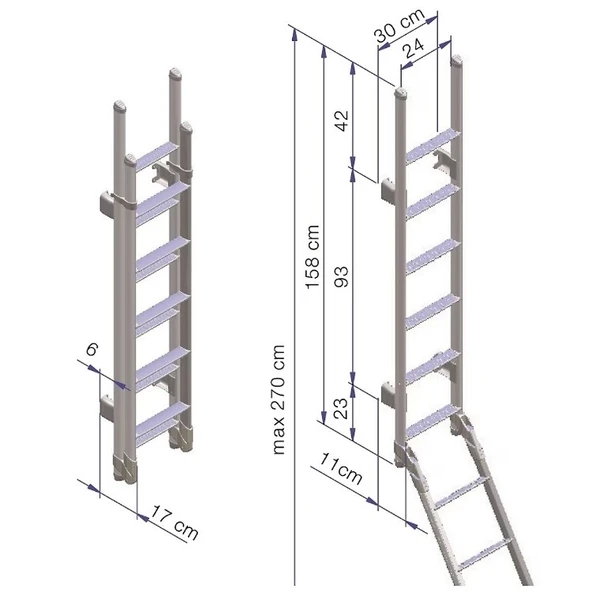 Thule Karavan Katlanabilir 11 Basamaklı Çift Merdiven - Resim 3