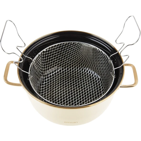 Nostalji Emaye Bej Kızartma Tenceresi - Resim 4