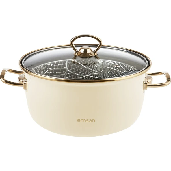 Nostalji Emaye Bej Kızartma Tenceresi - Resim 3