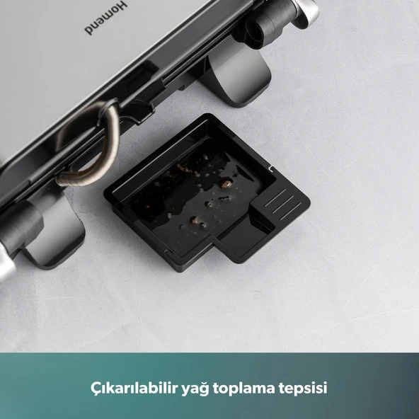 HOMEND Grilliant 1346h Inox Gövdeli Döküm Plakalı Tost Ve Izgara Makinesi - Resim 4