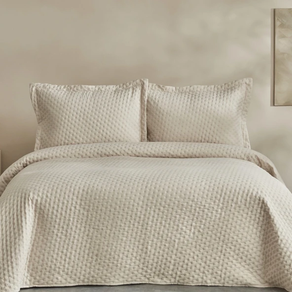 Karaca Home Breeze Soft Çift Kişilik Yatak Örtüsü Ekru ürün görseli