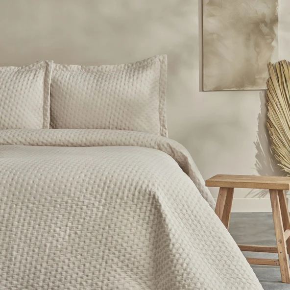 Karaca Home Breeze Soft Çift Kişilik Yatak Örtüsü Ekru - Resim 2
