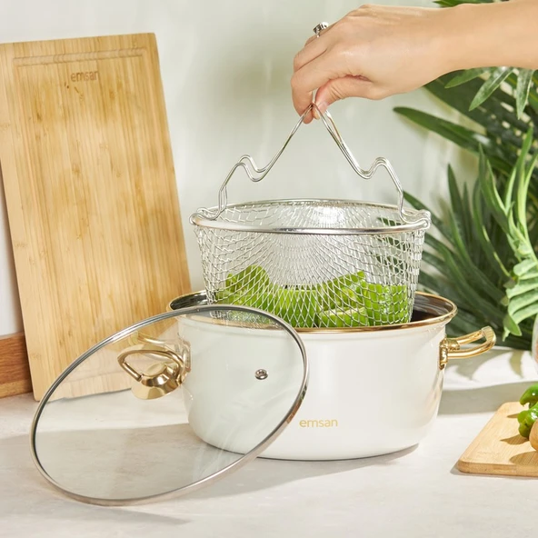 Nostalji Emaye Bej Kızartma Tenceresi - Resim 2