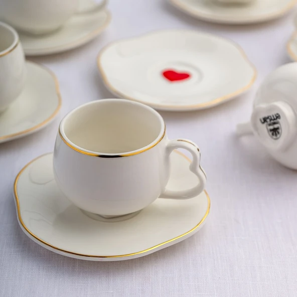 Kalpten Kalbe 6 Kişilik Kahve Fincan Takımı 90 ml - Resim 3