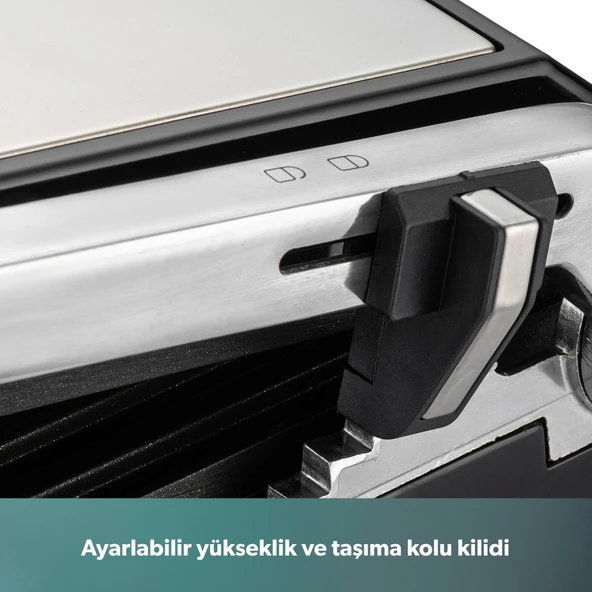 HOMEND Grilliant 1346h Inox Gövdeli Döküm Plakalı Tost Ve Izgara Makinesi - Resim 7