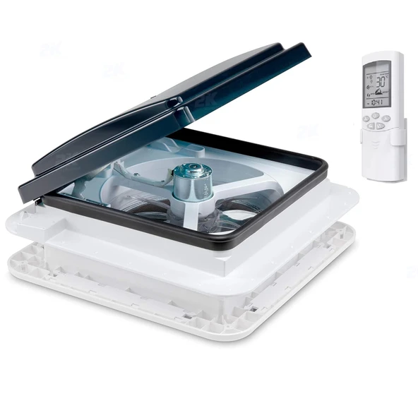 Babarvy T5000 360 x 360 mm Gaz. Duman ve Yağmur Sensörlü Fanlı Aydınlatmalı Tavan Heki - 4