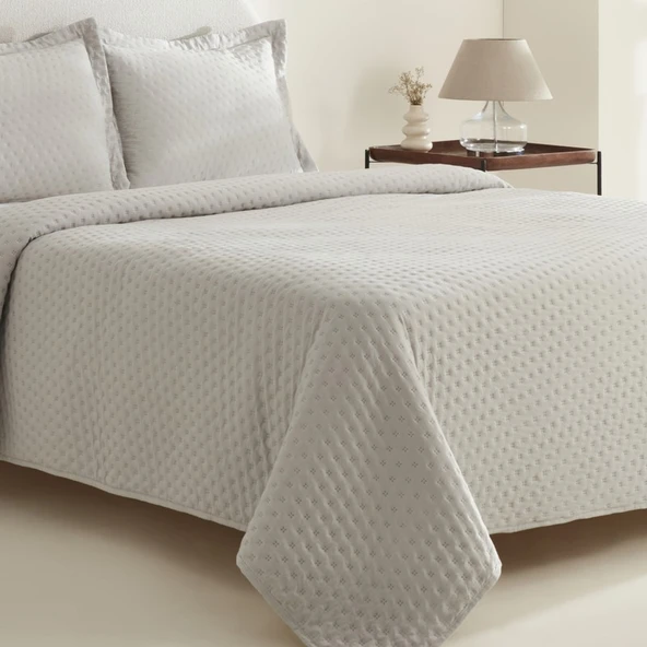 Breeze Soft Çift Kişilik Yatak Örtüsü Gri - 2