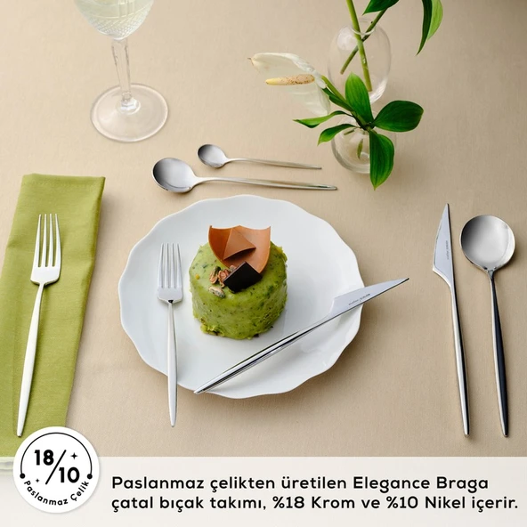 Karaca Elegance Braga Platin 12 Kişilik 84 Parça Çatal Kaşık Bıçak Takımı - 4