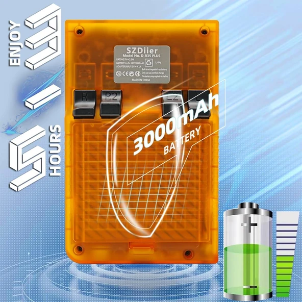 DR35 Plus Taşınabilir Retro Oyun Konsolu Linux Sistemi 64G Kart 15000+ Oyun, 3.5 inç IPS Ekran Turuncu - 5