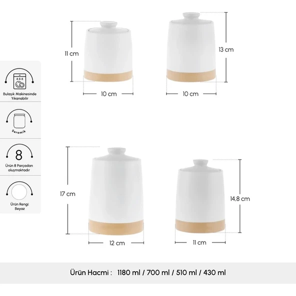 White Stone Vakumlu Kapaklı 4'lü Baharat Takımı - 2