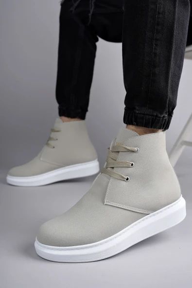 ET207 Oslo Bağcıklı Süet Erkek Günlük Spor Bot BT - Gri - Resim 2