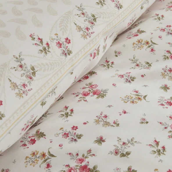 Karaca Home Sonya Yeşil %100 Pamuk Çift Kişilik Nevresim Takımı - Resim 5