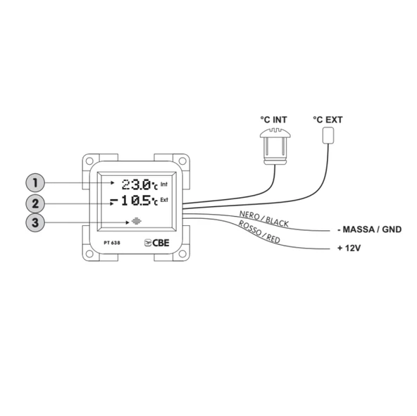 CBE PT638 Dokunmatik Karavan İç Dış Sıcaklık Test Paneli - 3