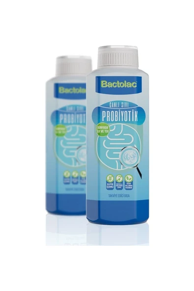 Bactolac Aktif Probiyotik - 1000 ml 2 Adet (DÜNYADA CANLI ORGANİZMA IÇEREN TEK SIVI PROBİYOTİK)