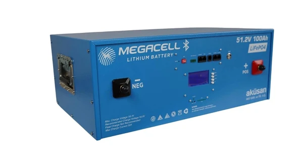 Megacell 51,2V 100Ah LiFePO4 Lityum Demir Fosfat Akü(SMARTHaberleşmeli) - Resim 2
