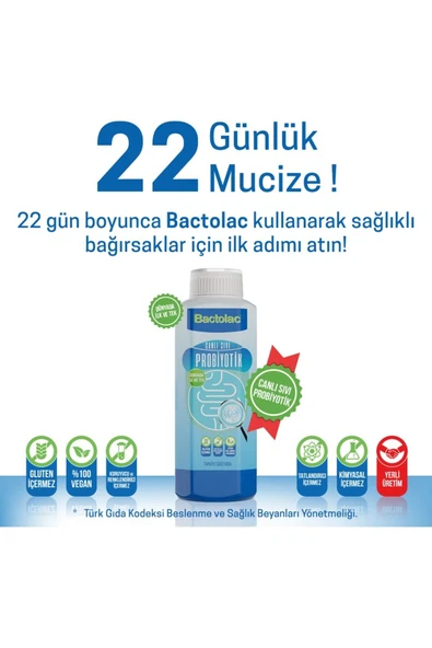 Bactolac Aktif Probiyotik - 1000 ml 2 Adet (DÜNYADA CANLI ORGANİZMA IÇEREN TEK SIVI PROBİYOTİK) - 4
