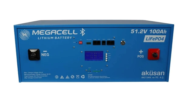 Megacell 51,2V 100Ah LiFePO4 Lityum Demir Fosfat Akü(SMARTHaberleşmeli) ürün görseli