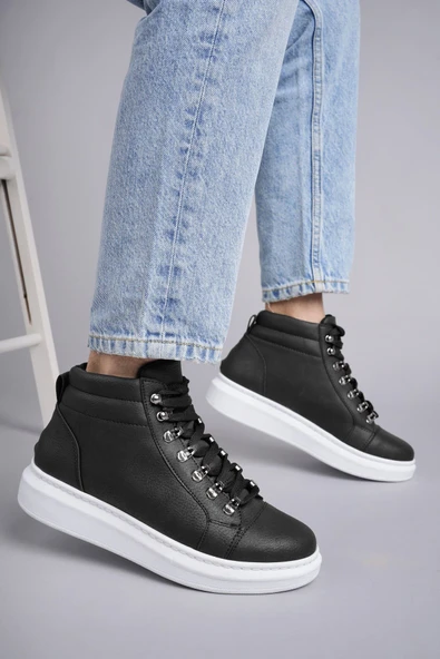 ET206 Ottawa Bağcıklı Cilt Erkek Günlük Spor Bot BT - Siyah ürün görseli