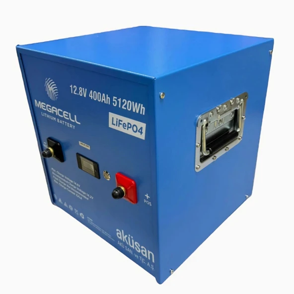 MEGACELL-LiFePO4 Metal Kasa 12,8V 400Ah Lityum Demir Fosfat Akü ürün görseli